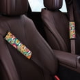 thumbnail image 3 of Chririnla Car Seat Belt Pads Easy to Install Seat Belt Shoulder Pad Polyester Skin-Friendly, Suitable for Vehicle Auto, Floral Skulls with Rainbow, 3 of 8