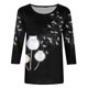 thumbnail image 4 of ICHUANYI Clearance Women's Fashion Printing Loose T-shirt Mid-length 3/4 Sleeves Blouse Round Neck Casual Tops(Black, S) ICHUANYI WER2023080915344, 4 of 5