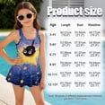 thumbnail image 5 of FOR U DESIGNS Girls' Sleeveless One-Piece Swimsuit Sleeveless Bathing Suit Swimwear Skirted Bathing Suit for 3-13 Years, Cat Star, 5 of 7
