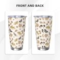 thumbnail image 3 of Uemuo nuts leaf Butterfly Print Travel Coffee Mug ,20oz Double-walled Car Cup ,Stainless Steel Insulated Tumbler Leak-proof Travel Cup Reusable Straw Car Cup-Straw Three-piece Set, 3 of 8