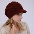 thumbnail image 4 of Yoyauz Women's Winter Warm Slouchy Cable Knit Beanie Skull Hat with Visor, 4 of 6