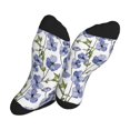thumbnail image 5 of KLL Blue Flax Flowers Print Cool Socks Men's Women's Crew Socks Funny Crazy Novelty Stockings, 5 of 7