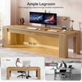 thumbnail image 3 of Tribesigns 78.7 Inch Extra Long Desk for 1-2 People, Large Two Person Rectangular Computer Table for Living Room,Home Office, Rustic Brown, 3 of 9