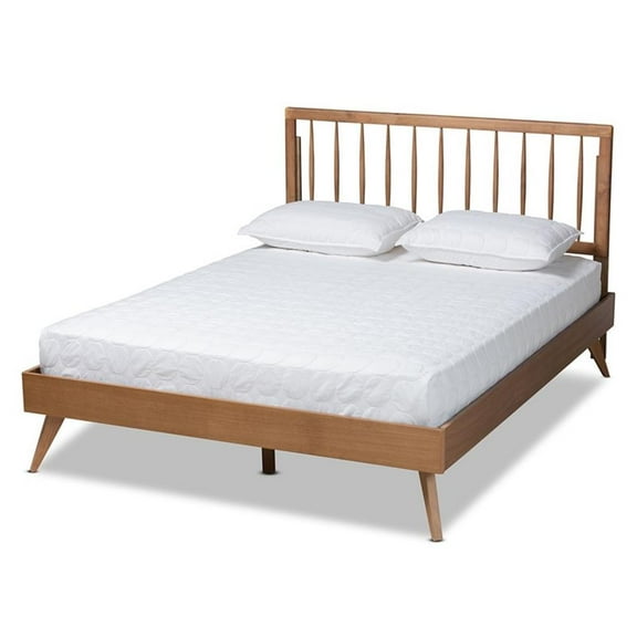 Bowery Hill Ash Walnut Finished Wood King Size Platform Bed