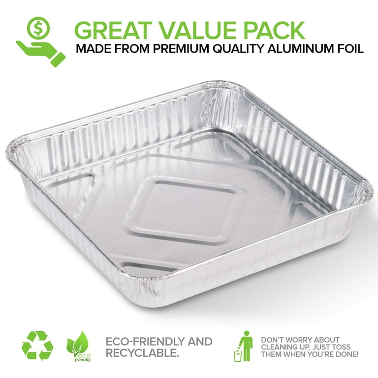 Aluminum Pans 8x8 Disposable Foil Pans (20 Pack) - 8 inch Square Pans - Tin Foil Pans Great for Cooking, Heating, Storing, Prepping Food
