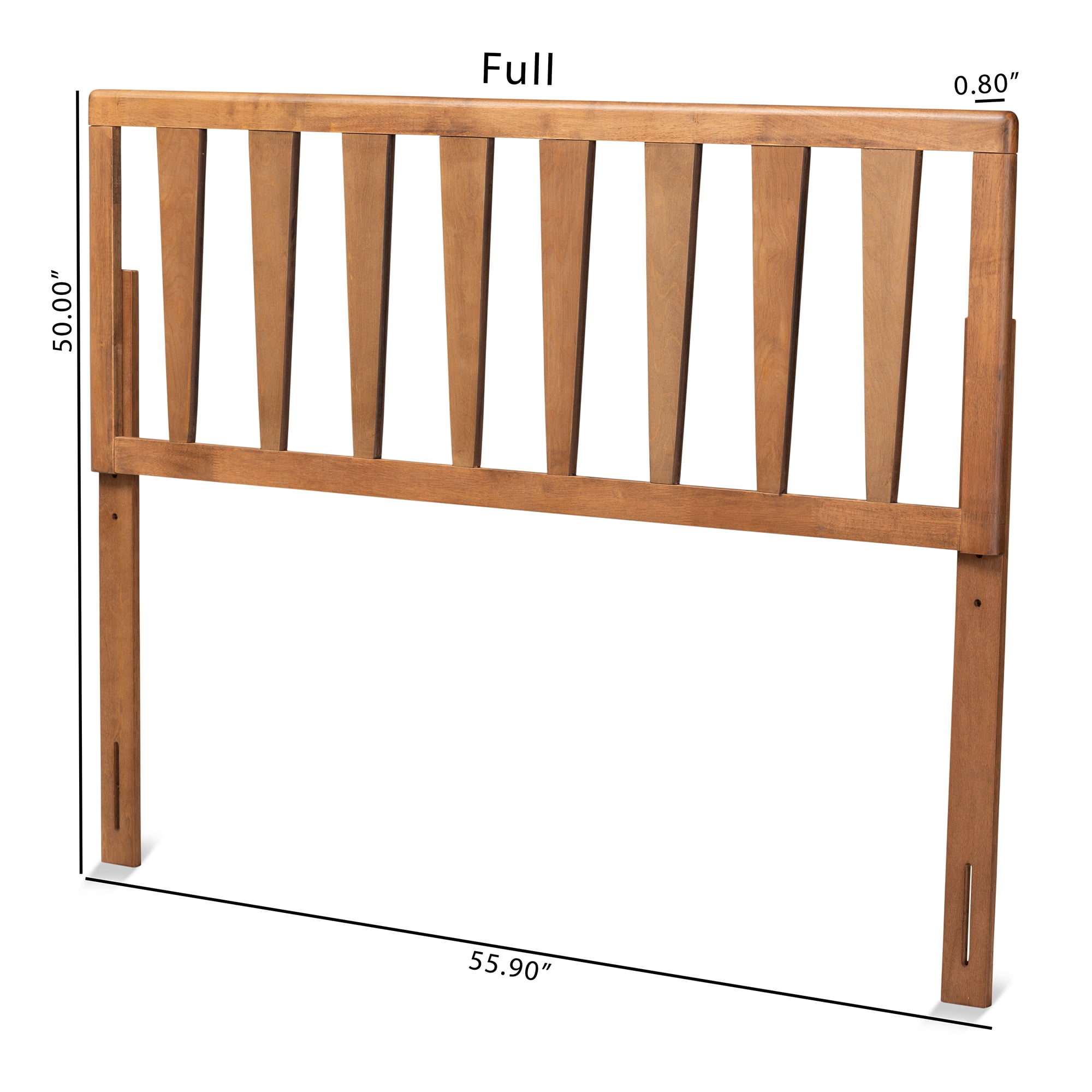 Baxton Studio Duncan Contemporary/Modern Slat Back Support Engineered Wood Headboard, Queen, Ash Walnut