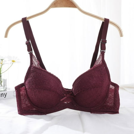 Blczomt Womens Bras Clearance Under $5 Balconette Bralette Sexy Red Lace Bra