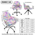 thumbnail image 7 of Xoenoiee Daisy Tie Dye Pattern Curved Back Chair Covers Slipcovers with Arms, Stretch Bar Stool Cover Square Jacquard Dining Chair Cover Swivel Stool Chair Protector Cover for Counter High Stool, 7 of 7
