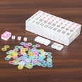 thumbnail image 2 of SuperDeal American Mahjong Set 166 Tiles Mahjong W/Padded Paisley Bag, 4 Color Pushers/Racks Home Travel Game Set, Blue, 2 of 8