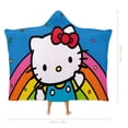 thumbnail image 3 of Hello Kitty Hooded Blanket Poncho, Wearable Hooded Blanket Cozy Soft Warm Plush Fleece Blanket for Adult Women Men, 3 of 7