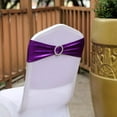 thumbnail image 2 of BalsaCircle 5 Purple Metallic Spandex Chair Sashes Silver Round Buckles Party Ceremony, 2 of 8