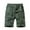 Army Green, variant on VSSSJ Men's Cargo Shorts Regular Fit Solid Color Casual Elastic Waist Button Zipper Tooling Shorts with Multi-Pockets Summer Outdoor Walking Overalls Khaki L