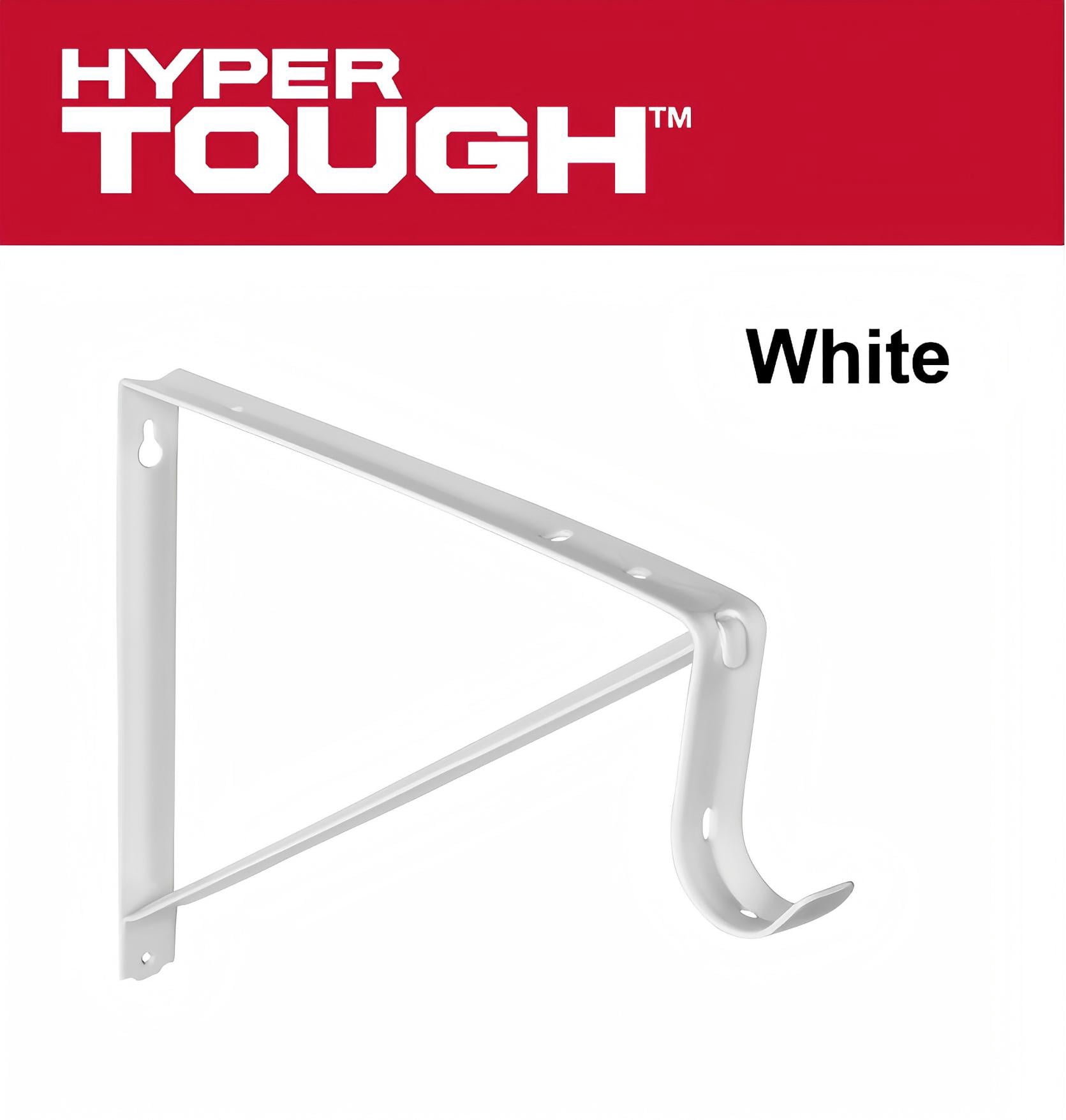Hyper Tough Closet Rod Bracket, White,1 Pack ,12 in,(Actual Use Dimensions: 9.3 in x 12.8 in)