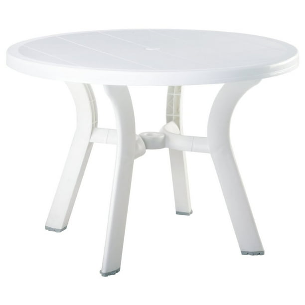 Truva Resin Round Dining Table 42 Inch White Com Truva Resin Round Dining Table 42 Inch, 42 Inch Round Breakfast Table