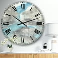 thumbnail image 2 of DesignArt Watercolor Minimal Blue Tones II Large Wall Clock, 2 of 2