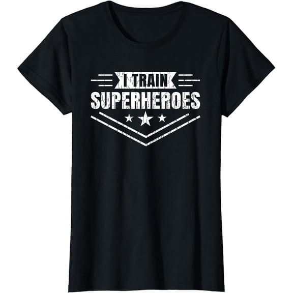 I Train Superheroes Funny Personal Trainer Fitness Graphic T-Shirt