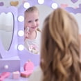 thumbnail image 5 of Teamson Kids Heart-Shaped Wooden Vanity Set with LED Lights, Triple Mirror & Storage Drawers, Purple, 5 of 7