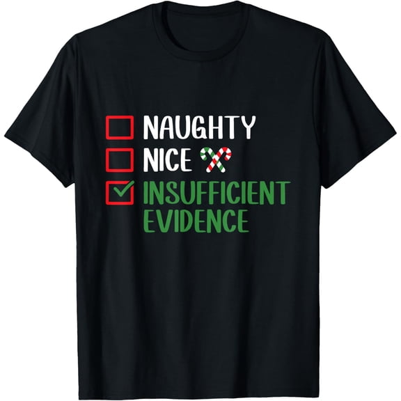Naughty Nice Insufficient Evidence Christmas List T-Shirt