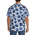 thumbnail image 7 of Goofa Blue Ink Flowers Printed Men's Casual Short-sleeved Shirt,Lightweight Breathable Button-down,Summer Casual men's top,Versatile Fashion shirt-Large, 7 of 7