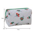 thumbnail image 3 of Bolso De Cosméticos Bolso de cosméticos coreana, de maquillaje acolchada floral, bolsos de mano para artículos diversos para mujer (verde), 3 of 5