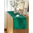 thumbnail image 5 of Table Runner 120 Inches Long for Kitchen Dining, Green Marble Dresser Scarf Farmhouse, Dining Table Decorations for Wedding/Parties, Modern Farmhouse Gradient Abstract Fluid Art 13 x 120 In, 5 of 8