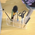 thumbnail image 3 of Queilt 1 PCS Acrylic Pen Holder 3 Compartments, Clear Pencil Organizer Cup for Countertop Desk Accessory Storage, 3 of 5