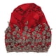 thumbnail image 1 of Gorro holgado, moda informal, encaje con cuentas, transpirable, suelto, perezoso, gorro químico para mujer, rojo oscuro, 1 of 5