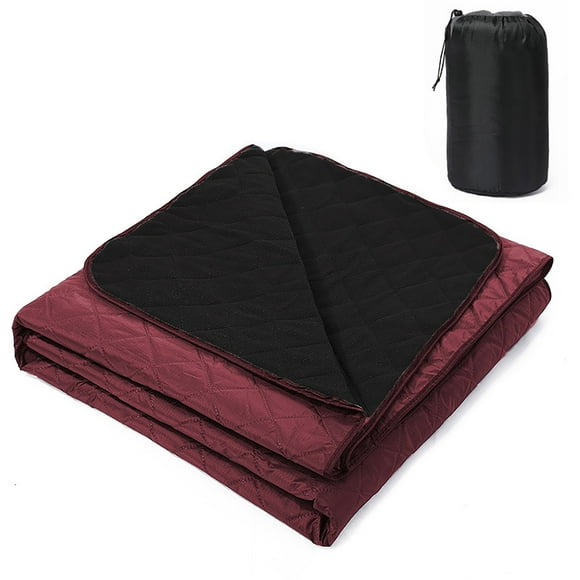 TopLLC Large Outdoor Picnic Blanket, 3-Layer Thicken 200 GSM Quilted Fleece Stadium Blanket, Waterproof Windproof Foldable Camping Blanket Machine Washable Warm Blanket for Pet Beach Travel(57"x79")