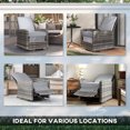 thumbnail image 6 of Outsunny Reclining Rattan 360° Swivel Chair Patio Cushioned Recliner, 6 of 9