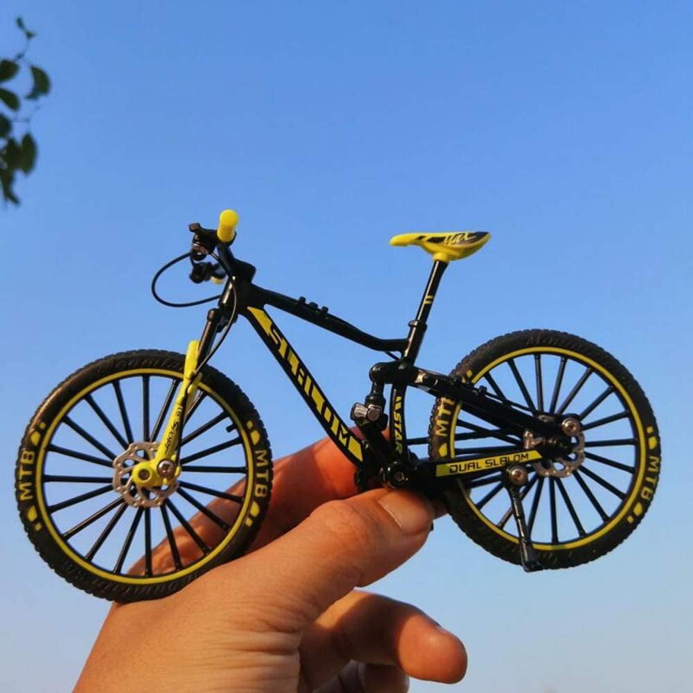 Alloy Mini Downhill Mountain Bike Toy, Diecast BMX Finger Bike Model for Collections (Black