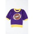 thumbnail image 5 of Ushdele Vibrant Purple Sequin Rugby Sweater | Chic Color Block Design, 5 of 8