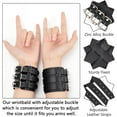 thumbnail image 3 of Adjustable Cowhide Cuff Cord Bracelet Wrist Guard Gauntlet Wristband with Alloy Buckles Black 10-3/4 inch(27.4cm), 3 of 7