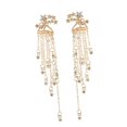 thumbnail image 1 of 2 uds cadena lineal de lujo borla cristal centelleante estrellas Stud colgante dorado jinwen Pendientes colgantes, 1 of 8