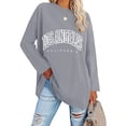 thumbnail image 1 of MKLEKYY Chemises Habillées pour Femmes T-Shirt Décontracté Imprimé Col Rond Manches Longues Ample, 1 of 4