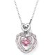 thumbnail image 1 of Collar elegante con diamantes rosas y diseño de amor para mujer y niña, regalo de San Valentín para novia, cadena de clavícula con diseño de nicho, 1 of 5