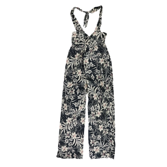 Hurley Womens Floral Print Romper Jumpsuit negro M
