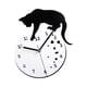thumbnail image 1 of Reloj colgante silencioso sin tictac para sala de estar, inauguración de la casa, dormitorio, decoración de pared con diseño de gato Sin peces, 1 of 9