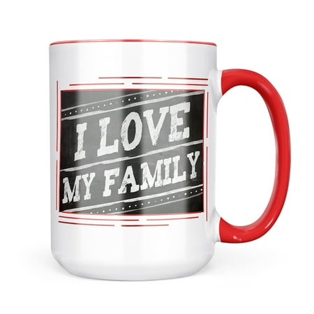 

Neonblond Chalkboard with I Love my Family Mug gift for Coffee Tea lovers