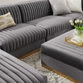 thumbnail image 4 of Modway Sanguine 7-Piece Velvet Right-Facing Modular Sectional Sofa in Gray, 4 of 6