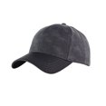 thumbnail image 1 of NYFASHION101 Distressed Look Cotton Blend Precurved Baseball Cap Hat - Black, 1 of 4