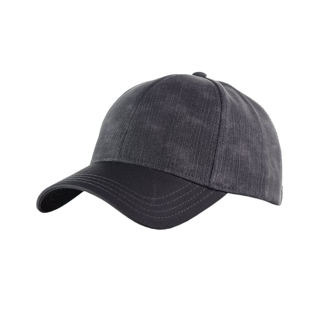 NYFASHION101 Distressed Look Cotton Blend Precurved Baseball Cap Hat - Black