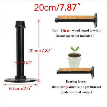 

JINGT Wall Storage Shelf Holder Brackets Book Shelving Industrial Steampunk Iron Pipe Christmas Halloween