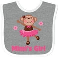 thumbnail image 3 of Inktastic Mimi's Girl Monkey Girls Baby Bib, 3 of 4