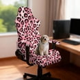 thumbnail image 2 of TSOVTHRID Pink Leopard Print 4 PCS Gaming Chair Covers Stretchable Computer Chair Cover with Armrest Slipcovers Anti-Slip Universal Rotating Armchair Covers, 2 of 7