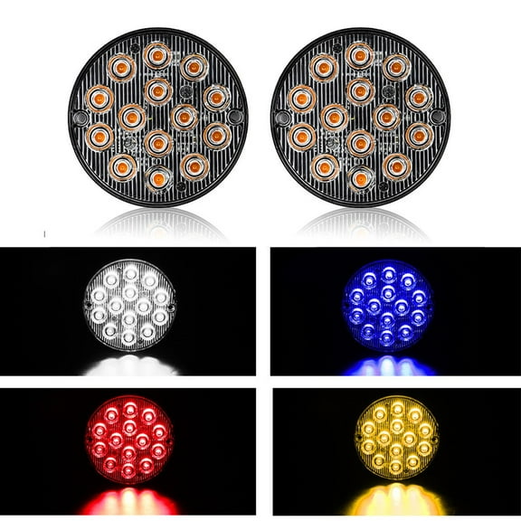 Stylish And Functional 3 Inch Round Led Tail Light Car Truck Brake Flash White Fangkenuo