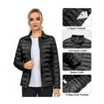 thumbnail image 4 of Little Donkey Andy Women's Quilted Puffer Jacket Lightweight Insulated Jacket Full Zip Thermal Padded Winter Coat with Pockets Black XS, 4 of 6