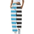 thumbnail image 3 of BiZtdJrK Women Jogger Pants Striped Print Trendy Street Sweatpants Drawstring Elastic Waist Casual Sweat Pant with Pockets Sky Blue XXL, 3 of 6