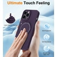 thumbnail image 6 of Dteck Magnetic Shockproof for iPhone 14 Case with 2 Tempered Glass Screen Protector, Compatible with MagSafe, Built-in Foldable Stand Slim Fit Liquid Silicone Gel Cover,Purple, 6 of 6