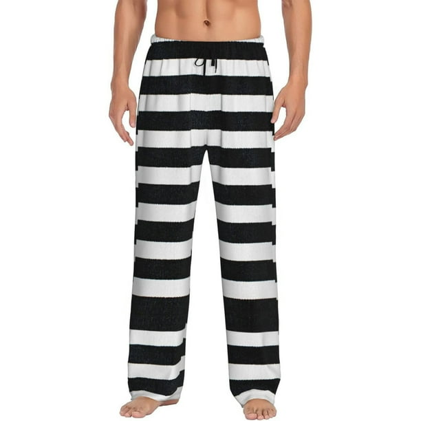 Balery Black And White Stripes Pantalones de pijama para hombre