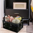 thumbnail image 7 of 30 L Plastic Collapsible Crate, Set of 3 Folding Crate, Storage Box (Black), 7 of 7